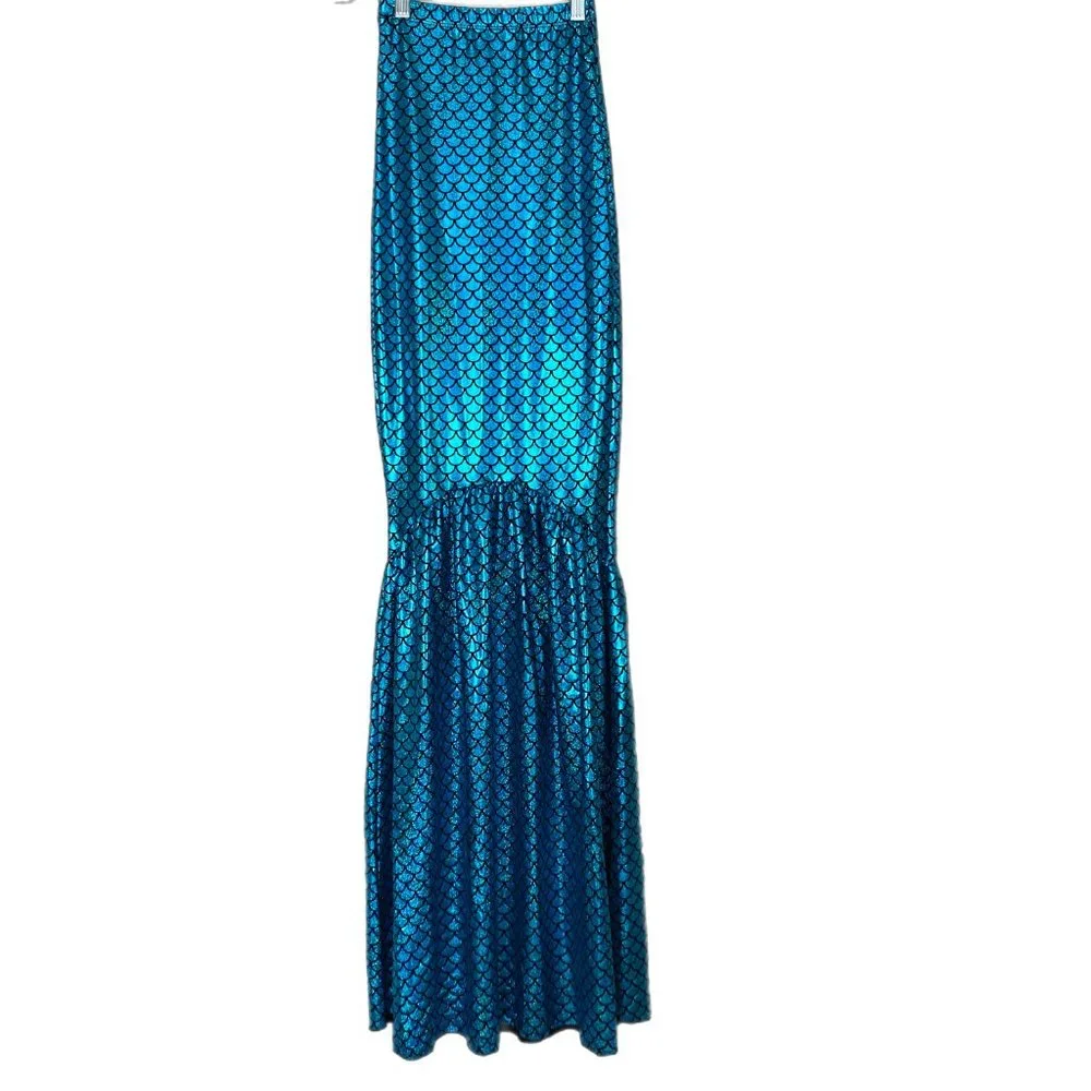 Forplay  Women's Sexy Coral Reef Mermaid Metallic Blue Scale Costume Size XS New - Picture 3 of 5